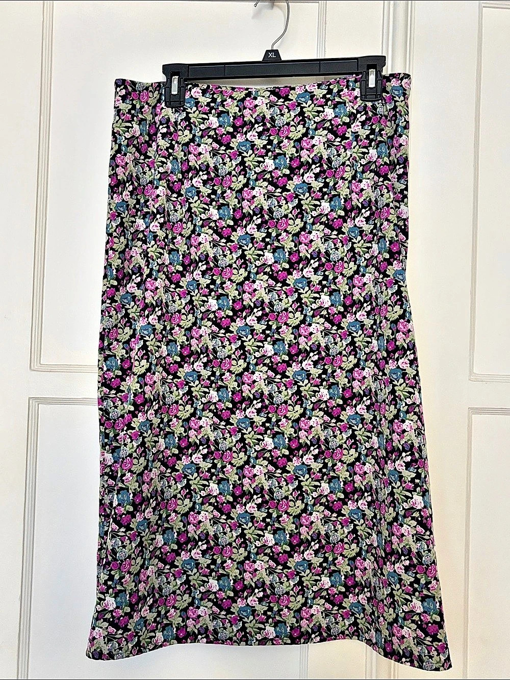 Nasty Gal Floral Maxi Skirt in Black & Pink Size 10